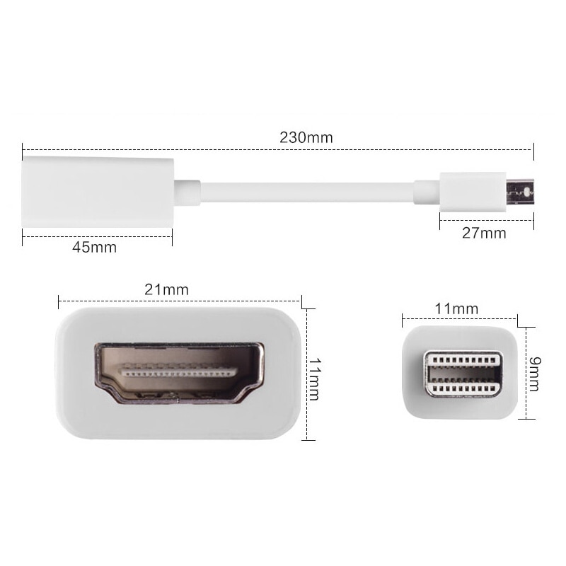 Mini DP naar HDMI Adapter Kabel DisplayPort Display Thunderbolt Port Male naar HDMI Female Converter Voor Apple Mac Macbook Pro air