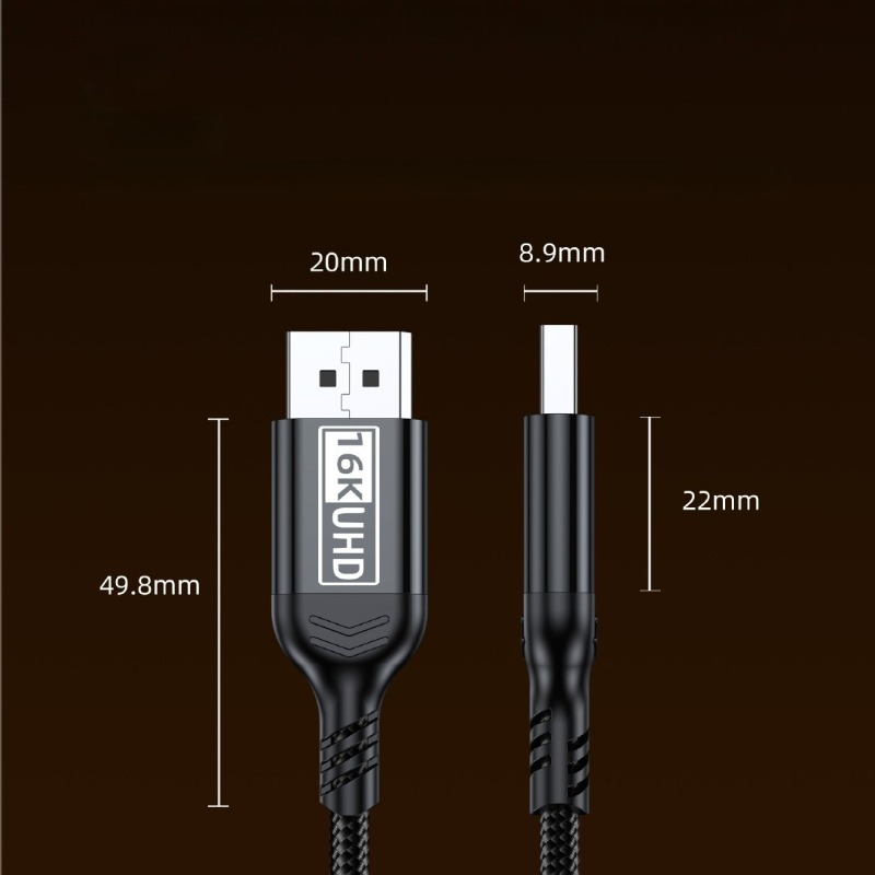 80 gbps 16k @ 60hz ultra hd -video displayport-kaapeli 2.1 hdr 3m 5m 8k @ 120hz dp 2 1 äänikaapeli 4k @ 240hz 2m 1m displayport-johto  m 3d