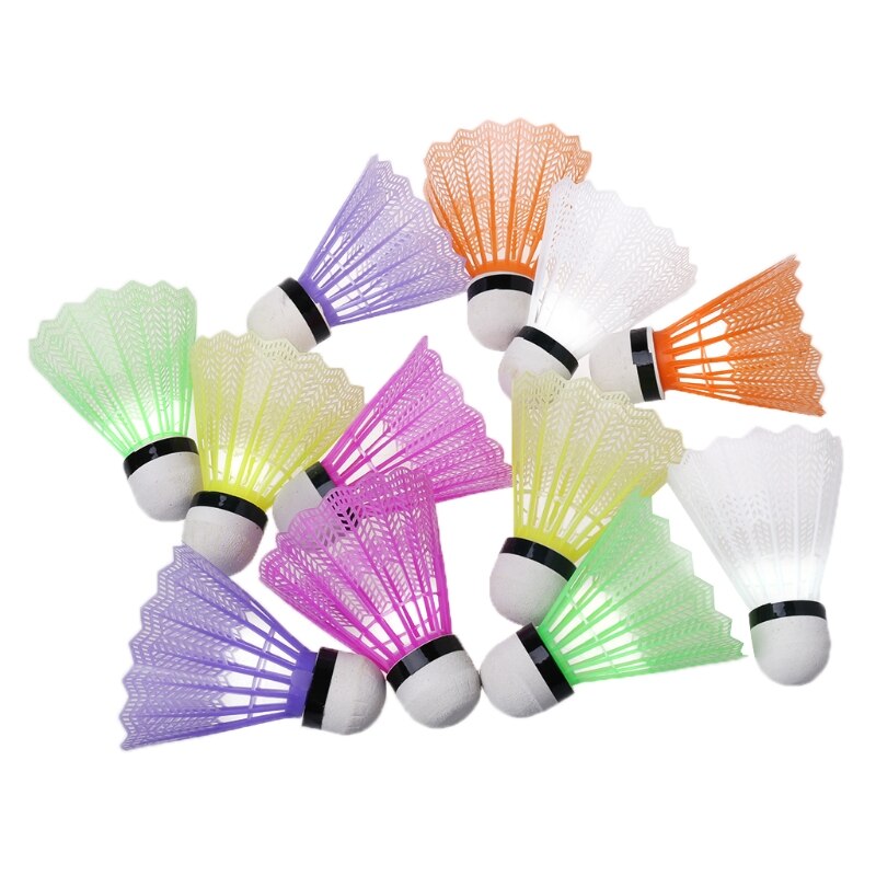 12 stuks Kleurrijke Badminton Plastic Shuttles Indoor Outdoor Sport Badminton Shuttle Badminton Accessoires
