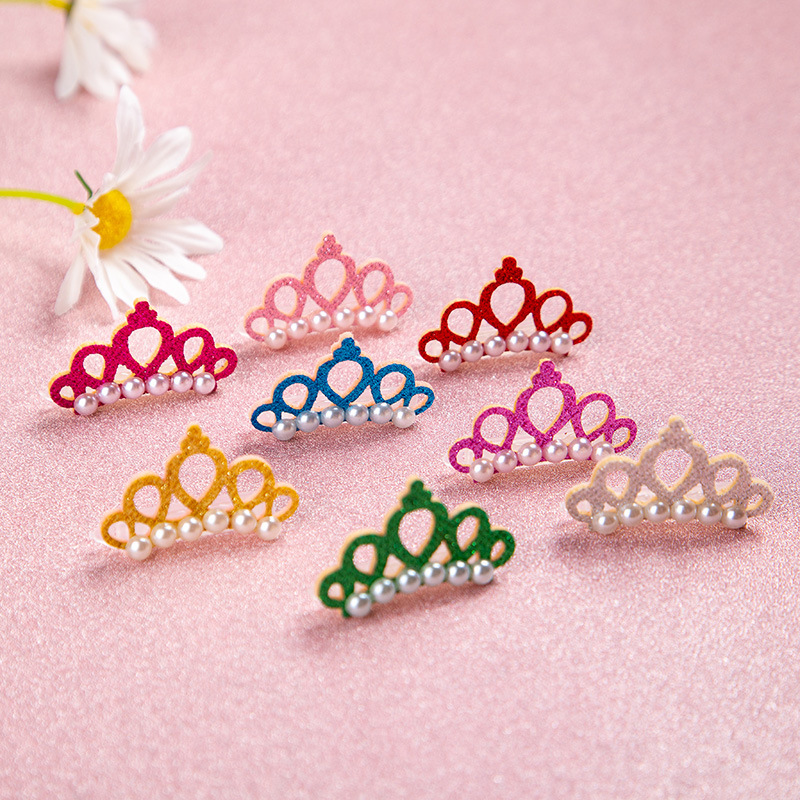 Pinzas para el pelo para perros pequeños, lazos con forma de corona de perlas de imitación, pinzas para el pelo de gato, tocado de aseo, accesorios para mascotas, 1 ud.
