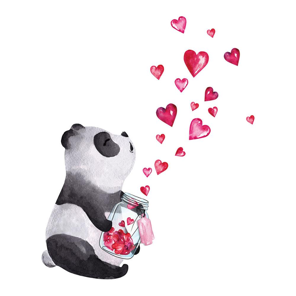 Kinesisk stil handritad panda väggdekal väggmålning konst vardagsrum sovrum skåp heminredning söta klistermärken