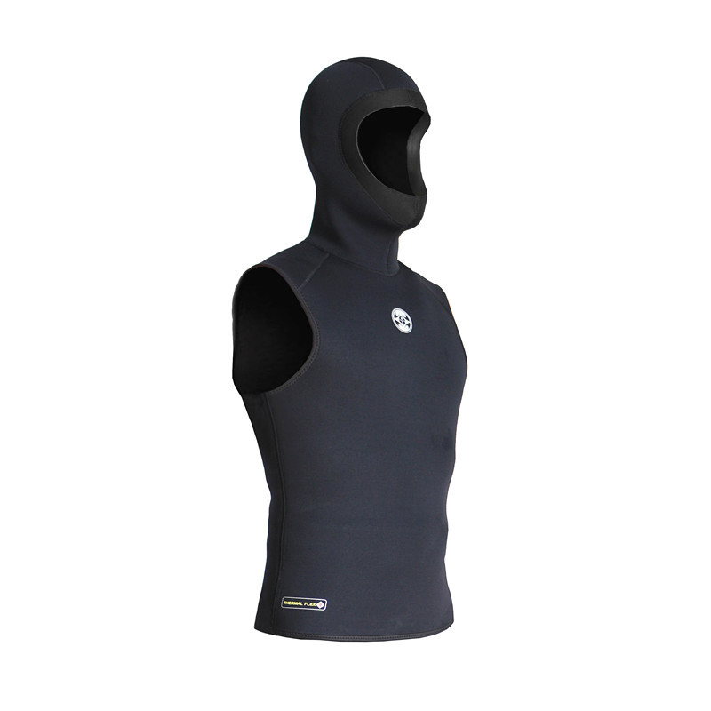 Traje de neopreno con capucha 3mm traje de neopreno térmico sin mangas superior e inferior buceo surf Hoodie chaleco para hombres de dos piezas