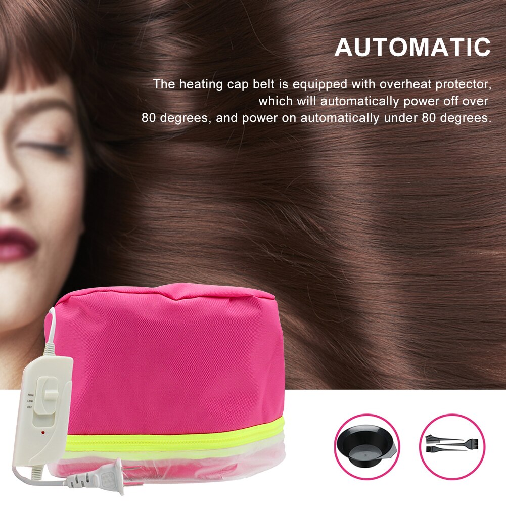 Three Gears Heating Cap Set For Spa PU Deep Conditioning Steamer Portable Spa Salon Hair Styling Heating Cap Set Nourishing