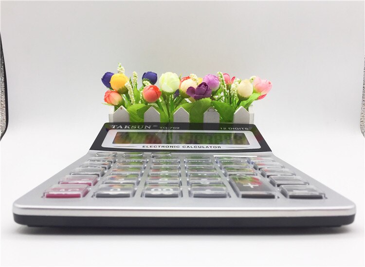 Calculadora de vidrio solar de 12 dígitos tg-769, libro con Gemini británico, computadora solar, calculadora de plástico para estudiantes, calculadora bonita