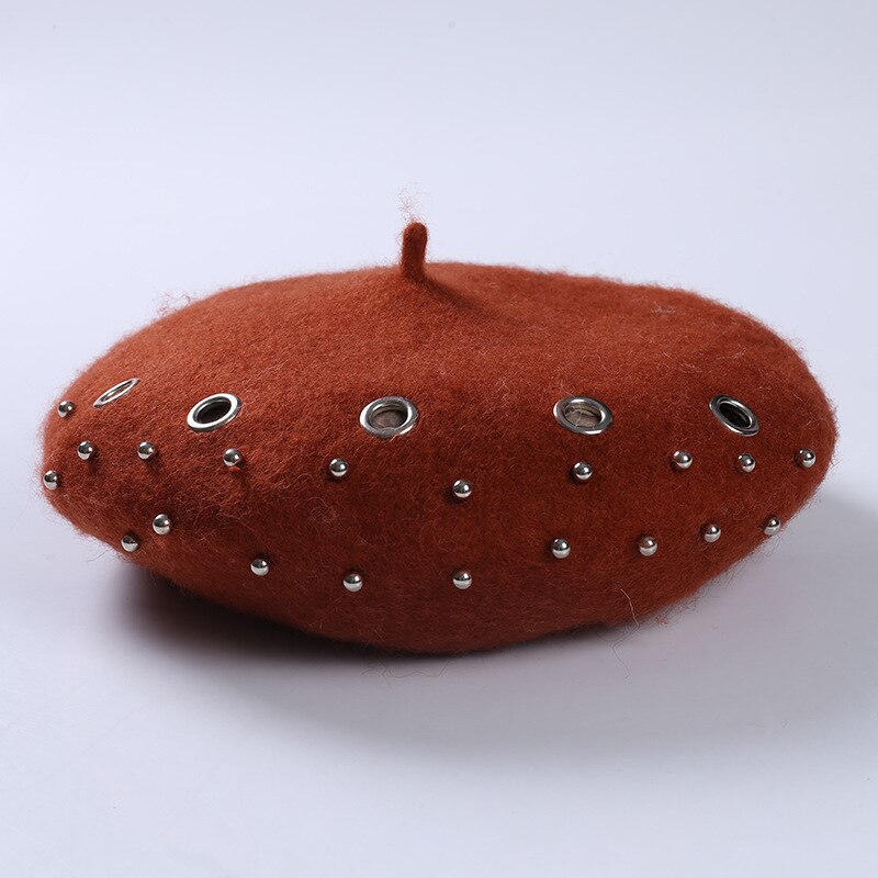 Baretti hattu naisten villa yksivärinen baskeri retro hattu retro tavallinen baretti hattu lämmin hattu naisten talvihattu: 09