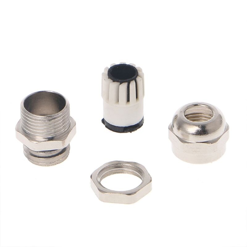 3PCS Stainless Steel PG7 3.0-6.5mm Waterproof Connector Metal Fixing Cable Gland 581C