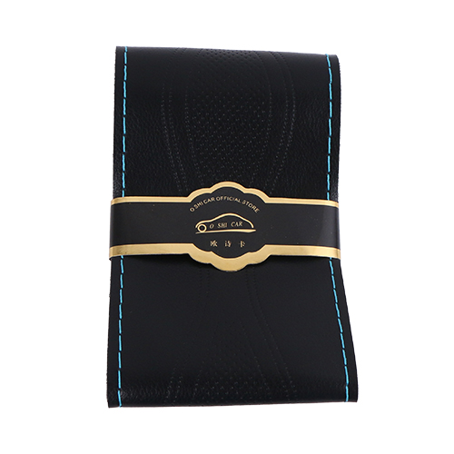 15 Inch/38 Cm Pu Lederen Auto Stuurhoes Anti-Slip O Shi Auto Stuurwiel gevlochten Stitch Op Wrap Met Naald Draad: Black blue line