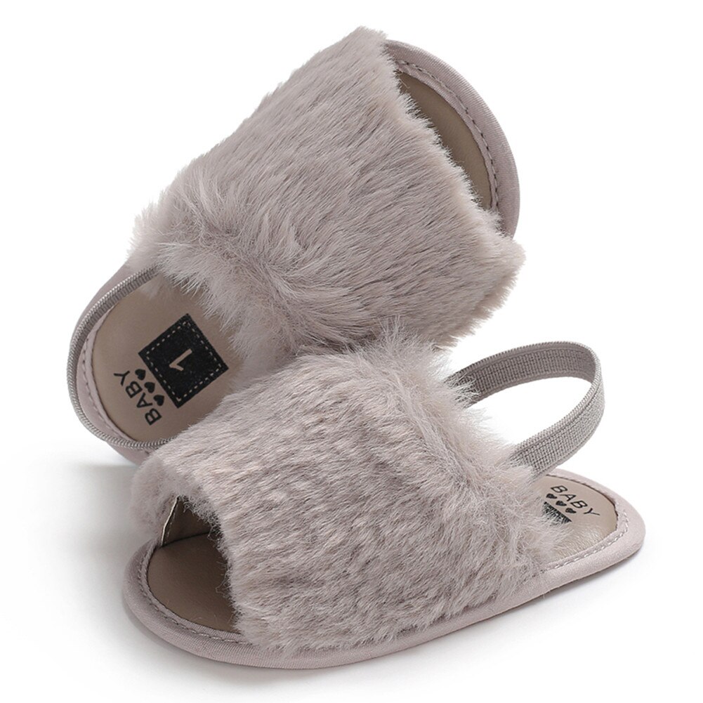 Neugeborenen Baby Mädchen Anti-Unterhose kippen-floppen Sandalen Kleinkind freundlicher Schuhe Prewalker Erste Wanderer Trainer 0 -18M: Grau / 13-18 Monate