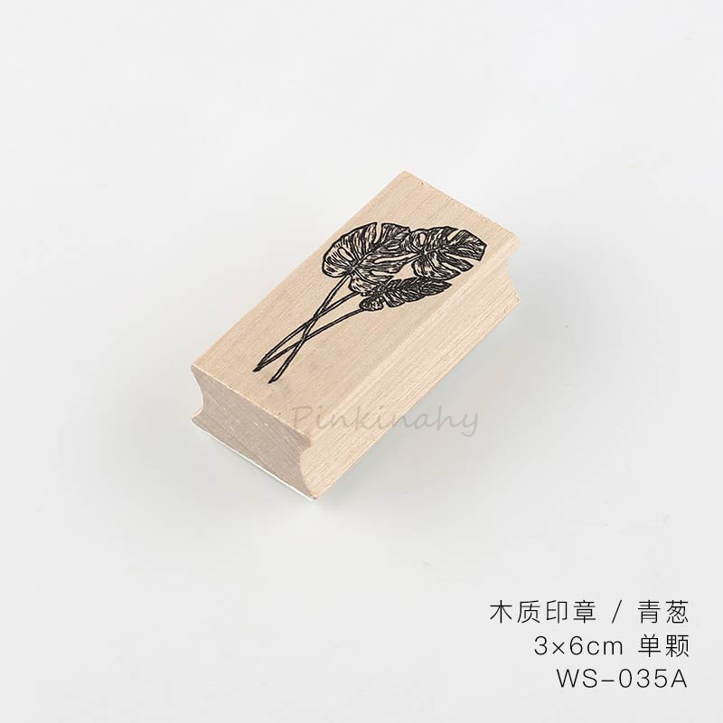 Vintage plantas naturales hojas caídas sellos de decoración sellos de goma de madera Retro Para scrapbooking papelería DIY artesanía sello estándar: 3