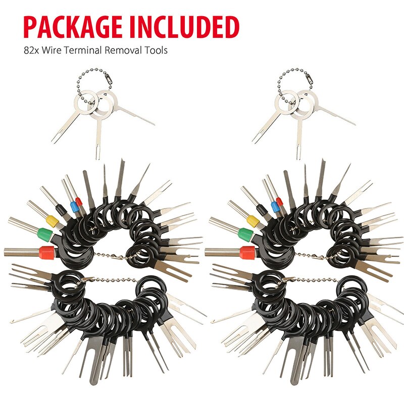 82PCS Car Terminal Removal Tool Kit Needle Retractor Pick Electrical Wire Puller Terminal Repairing Hand Tool Auto Plug Terminal