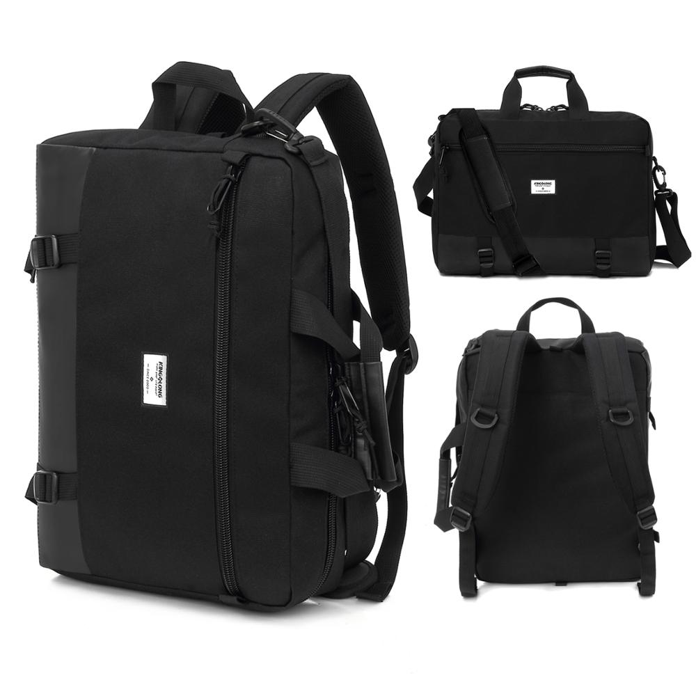 Kingslong multifunctionele Aktetassen 15.6 Inch Laptop Handtas mannen Business Crossbody Tas Messenger/Schoudertassen voor Mannen: Black