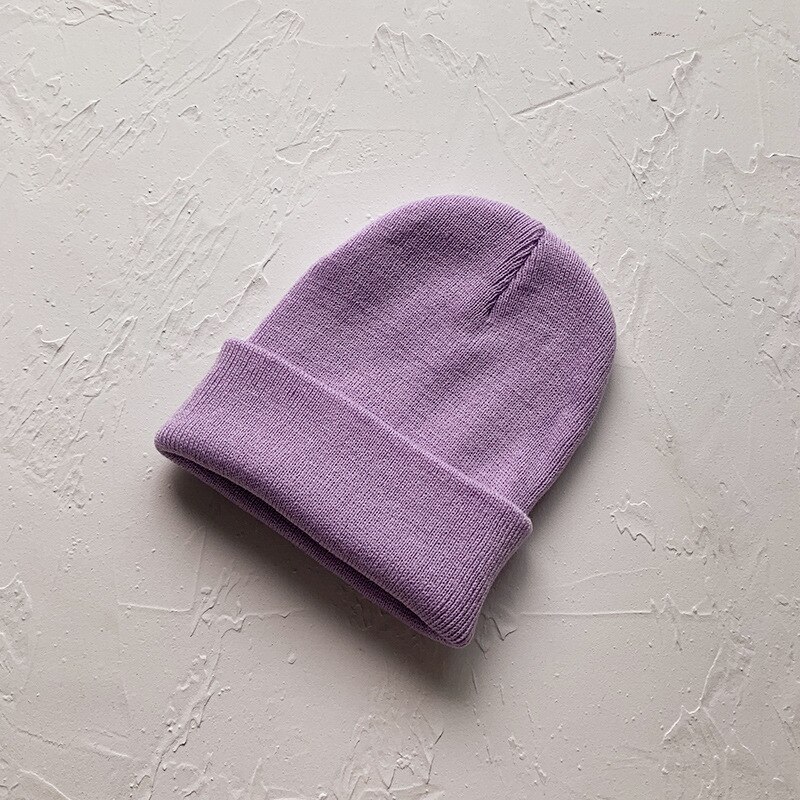 Stickad mössa för barn 1-8 år barn-vinter-varm mössa bebis pojkar huva barn muts bebis mössa шапка зимняя детская: Lavendel-