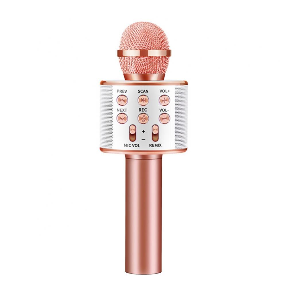 WS858 Handheld Bluetooth Wireless Microphones for KTV Music Singing Karaoke Microphone Bluetooth Mic micro microfono microfone: Rose Gold