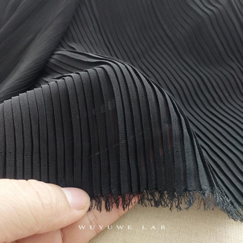 0,5 metros negro blanco Chiffon plisado órgano doble encaje cosido a mano de tejidos DIY vestido, falda, tela Material accesorios 150CM
