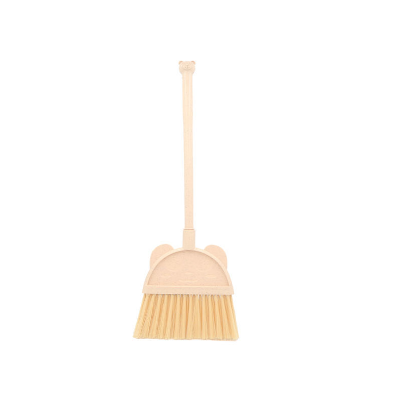 Juego de escoba de suelo rosa para niños, Recogedor de azulejos de soporte para interiores, artículos para el hogar, mango largo de plástico, bonito Recogedor ZZ50SB: broom Beige