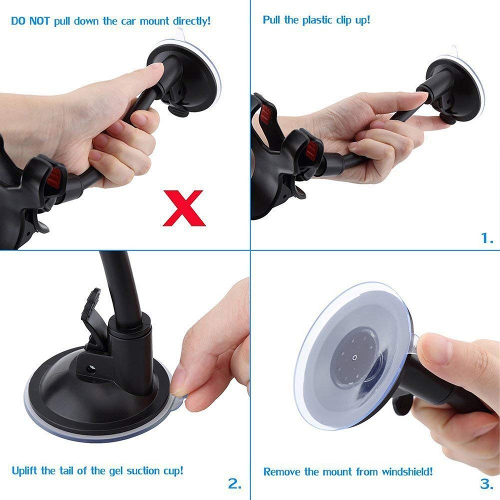 Ascromy Support universel de voiture pour téléphone portable pare-brise Long bras pince Support fort ventouse Support pour iPhone Samsung Xiaomi Support