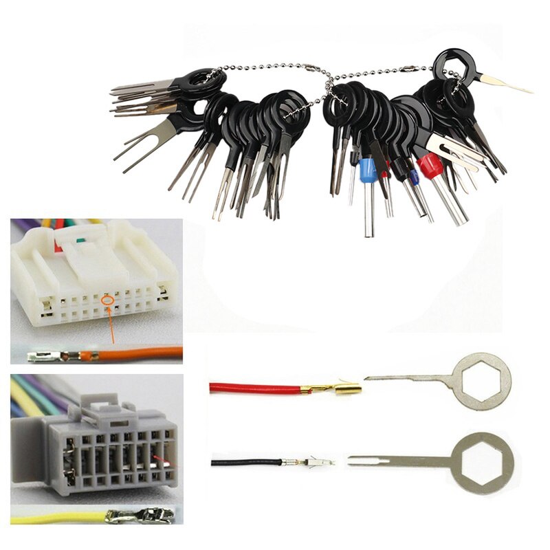 3/11/18/21/26/36pcs auto electric repair tools Auto wiring terminal remove wire presser connector pin puller kit