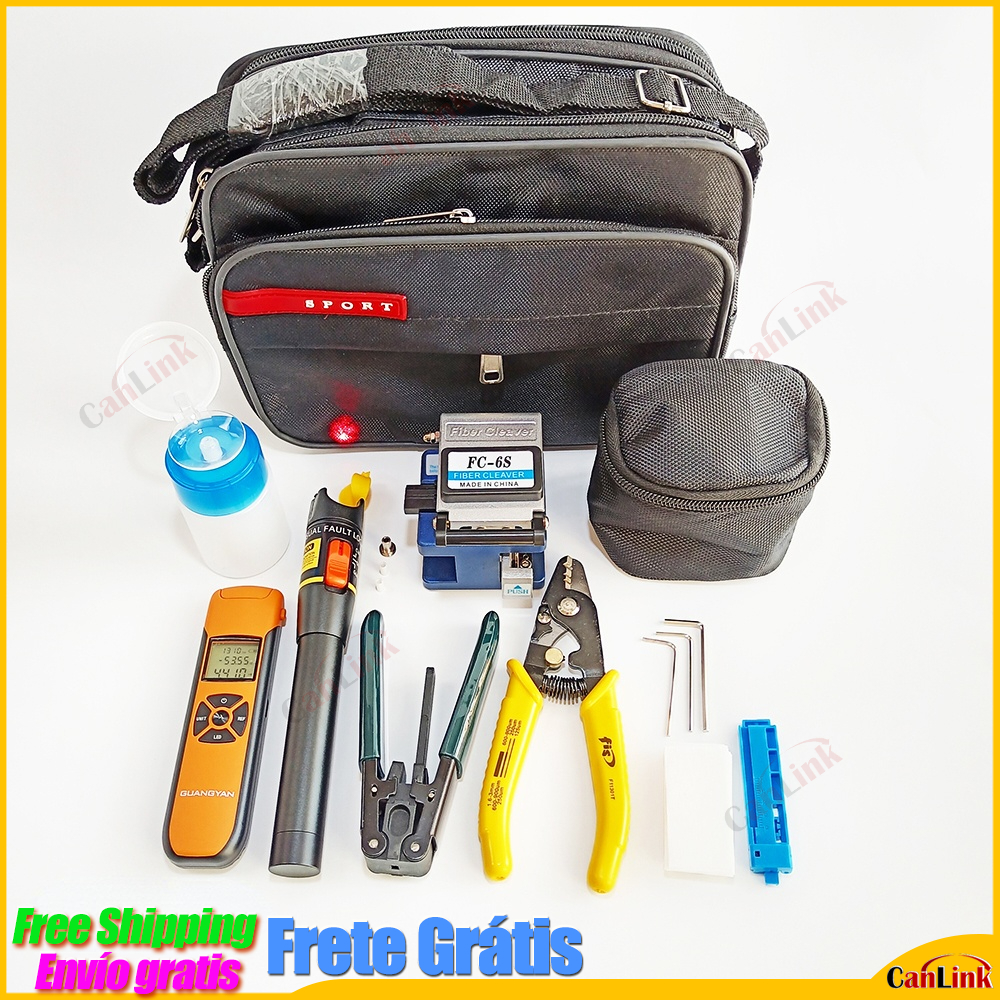 Brand FTTH Fiber Optic Tool Kit With Fiber Fibra Optica Power Meter And FIS-3 10mW Visual Fault Locator FC-6S FTTH Tool