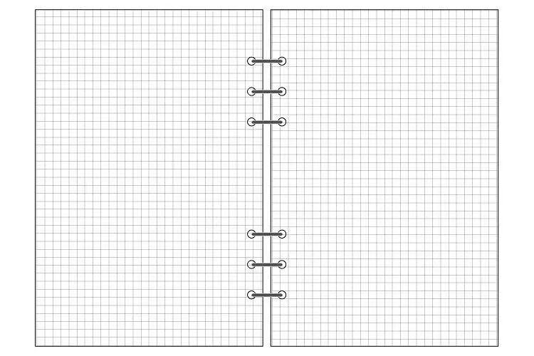 Korean Mini 3 Hole Binder Loose-leaf Notebooks and Journals Pocket Pvc Transparent to Do List Check Notepad School Stationery: 45sheets grid