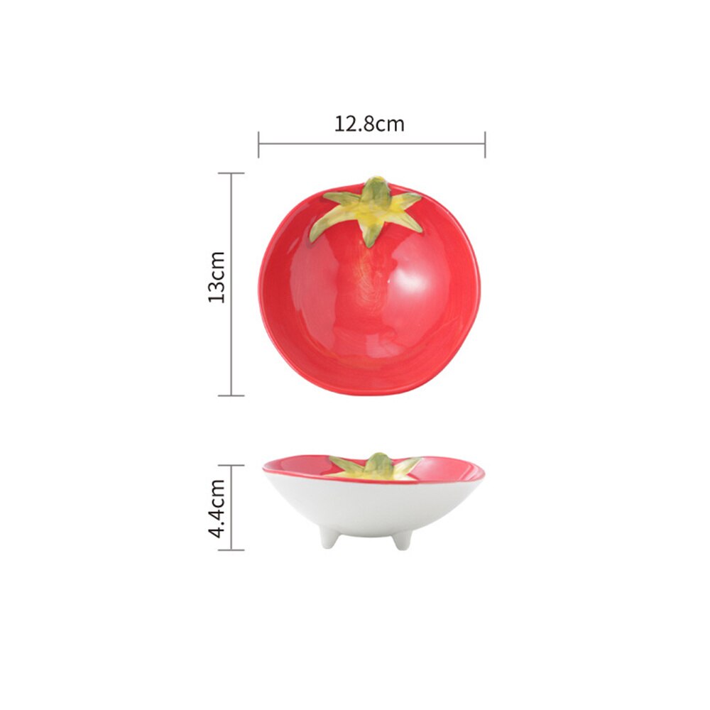 Cuenco de postre de cerámica japonesa con de tomate, plato para servir, plato para ensalada de frutas, 1 ud.