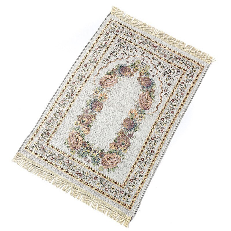 Ramadan Quran Islamic Muslim Prayer Rug Carpet Mat Tassel Tablecloth Cover Yoga Mat MDJ998: Beige