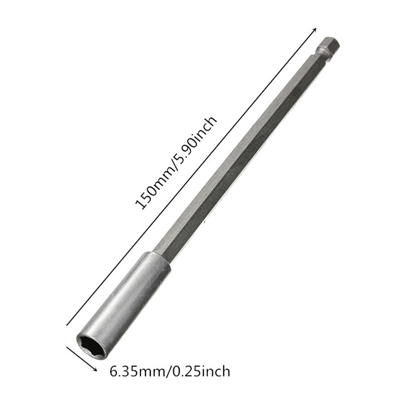 Novo 150mm 1/4 hex liberação rápida netic chave de fenda extensão bit titular