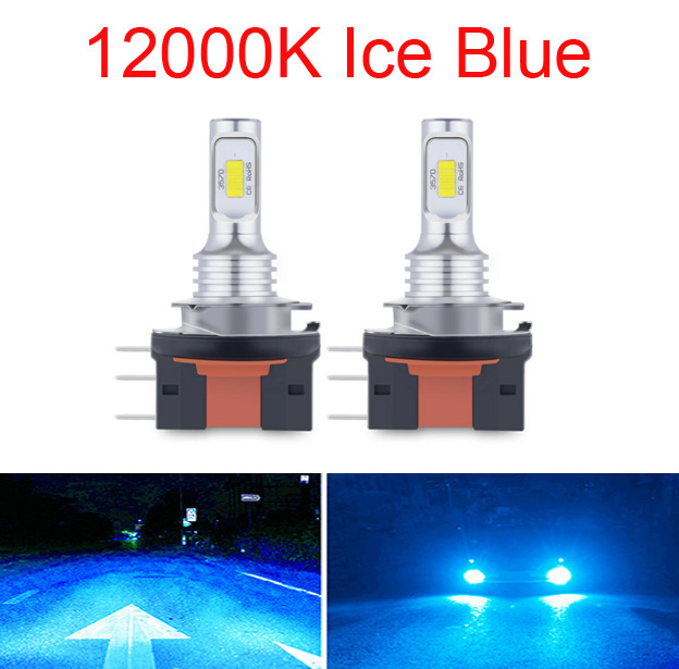 2 Stücke 20000LM 100 W 6500 K 3000 K 12000 K H15 H11B LED-scheinwerfer CSP Chip Auto Nebelscheinwerferlampen 12 V 24 V: Blau