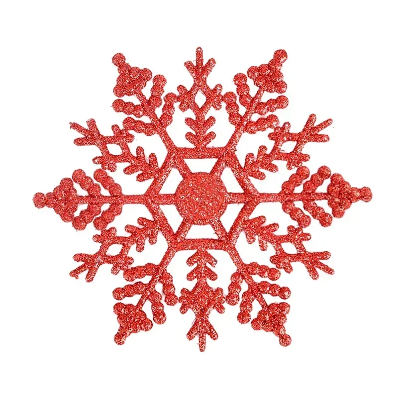 Pack Of 24/12/6 Pieces Snowflakes For Christmas Tree Decoration Blue Snowflakes With Bright Powder Winter Year Hanging Decor: Beige / 11cm