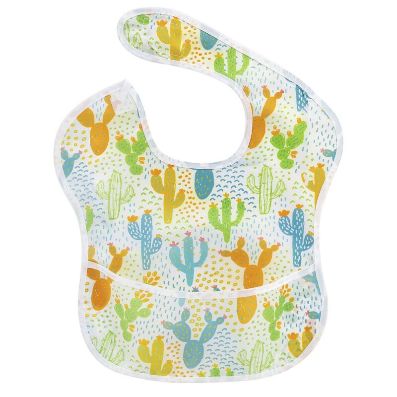 Bavoirs imperméables pour bébé 1O0% Polyester TPU revêtement bavoirs d'alimentation bavoirs lavables pour bébé avec receveur de nourriture pour Babies6S29