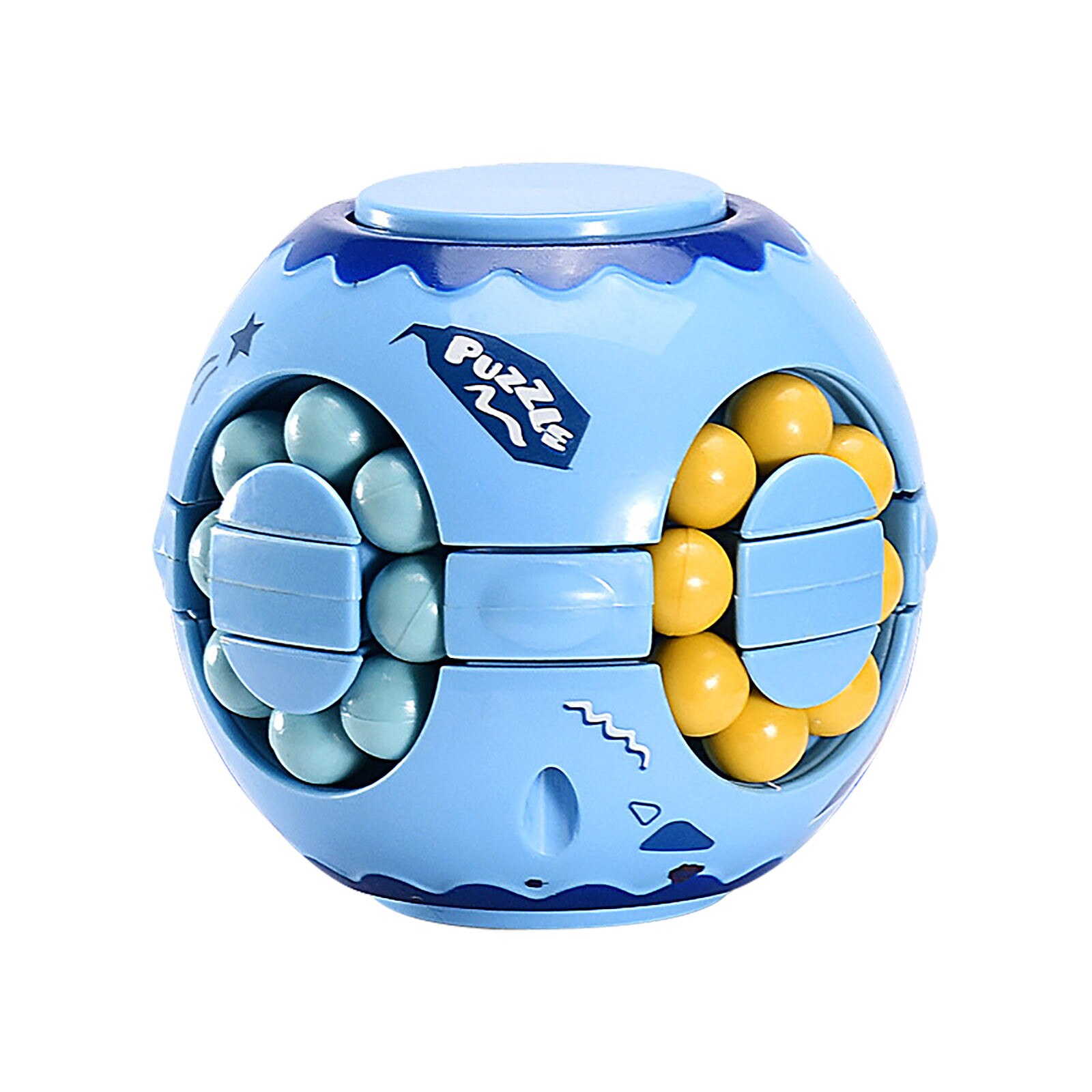 b# Colorful Magic Cube 3d Puzzle Little Magic Bean Rotating Cube Kids Stress Relief Fidget Toys Intellectual Development Toys: WHITE