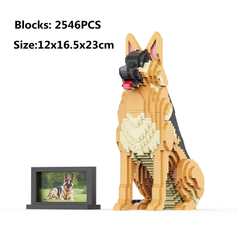Mini Blocks Dog Realistic Animal Golden Retriever Kit Persian Ragdoll Cat STEM Educational Toy Home Decoration: WHITE
