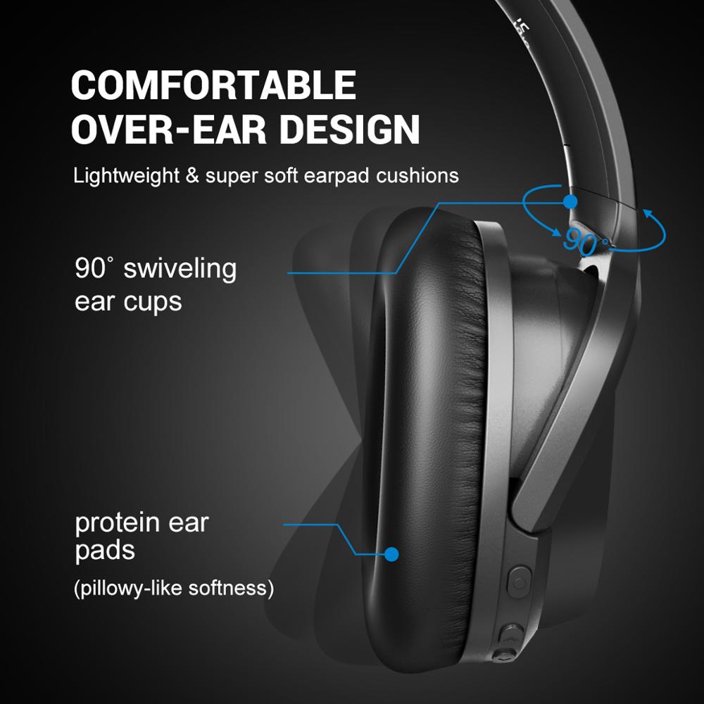 EKSA-auriculares inalámbricos E5 con Bluetooth 5,0, dispositivo con cancelación activa de ruido, 920mAH, con micrófono, para teléfonos plegables