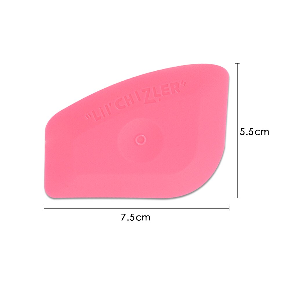 1 stk 7.5*3cm bil vinyl film innpakningsverktøy myk rosa skraper nal kantbehandling boble fjerne viskerverktøy biltilbehør