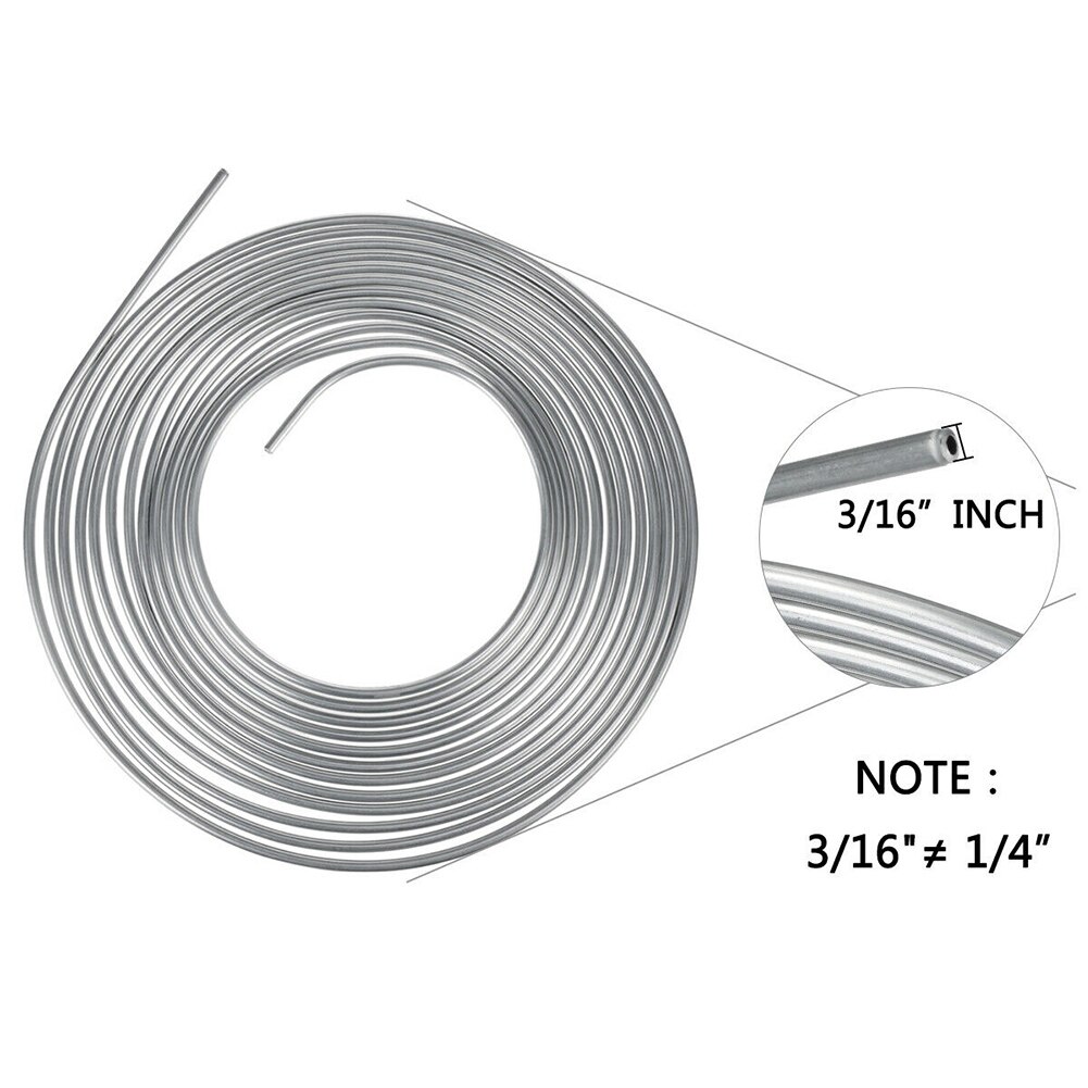 25ft spolerulle 3/16 tommer od stål zink bremserør brændstofrør rør kit og 15 fittings