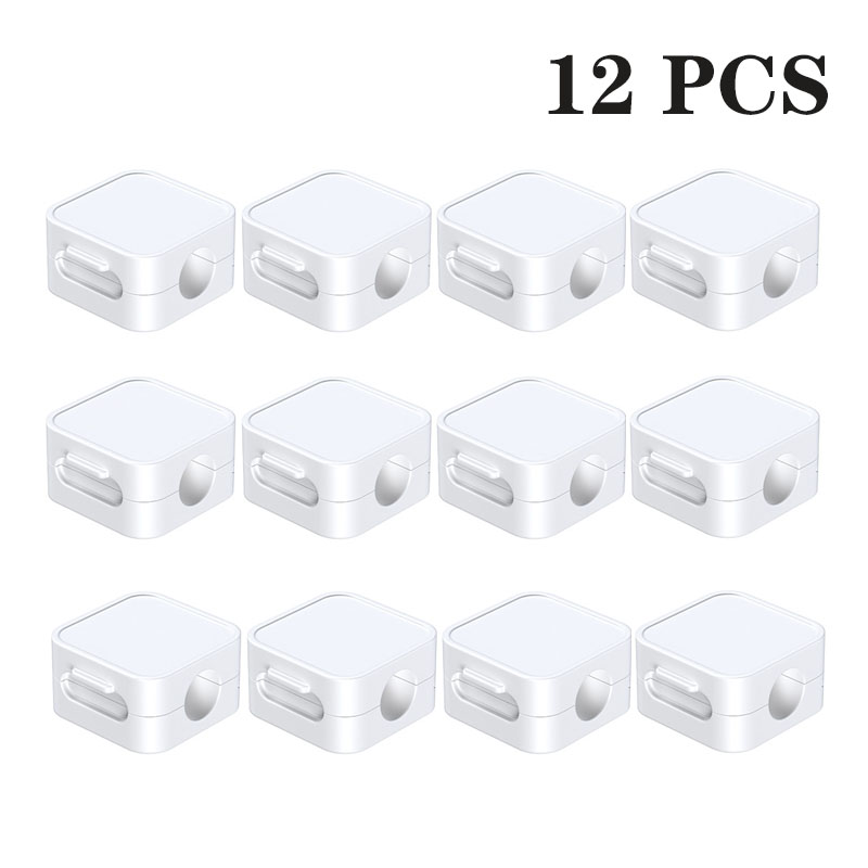 Rocoren Magnetic Cable Organizer Smooth Adjustable Cord Holder Magnet Desktop Cable Management Wire Protector Cable Clips Set: Yellow