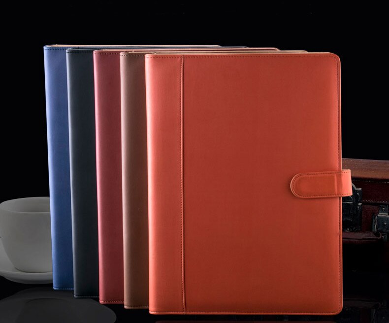 EXKSHEN PU Leather File Folder Document Filing Bag Stationery Bag folder for Papers with ring binder Office supplies 1163A