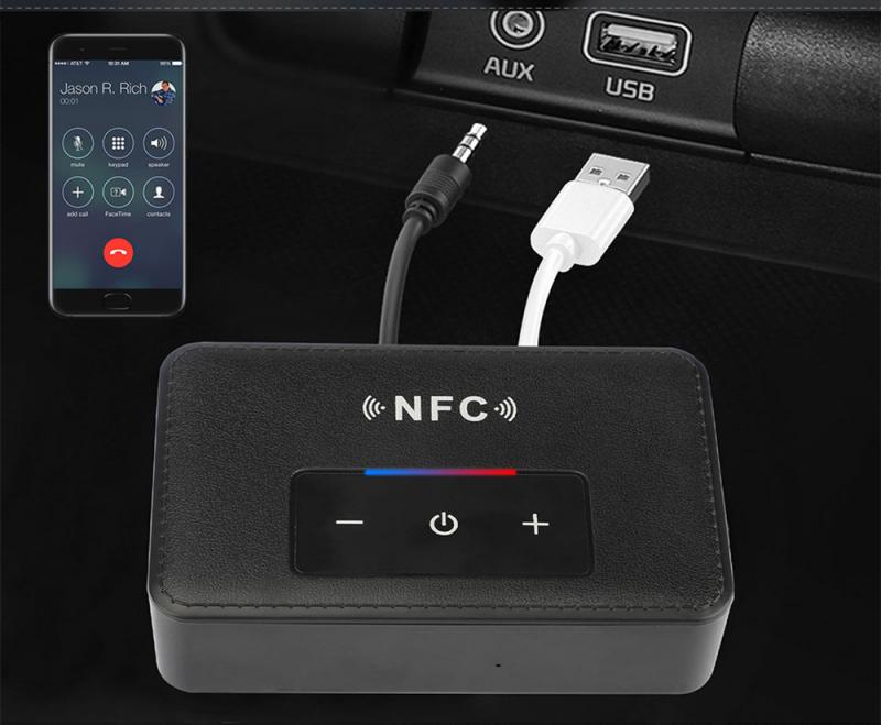 Блютуз Адаптер Draadloze 3.5Mm Aux Nfc Om 2 Rca Audio Adapter Bluetooth5.0 Zender Ontvanger