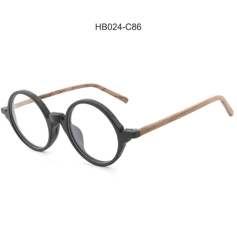 HDCRAFTER-montures de lunettes de Prescription, Grain de bois, monture optique pour myopie, avec lentille transparente, pour hommes et femmes, montures pour lunettes: HB024-C86