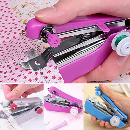 Handheld Mini Sewing Machines Cordless Smart Electric Sewing Machine Quick Handy Stitch Fabric Clothing Kids Cloth Easy Stitcher