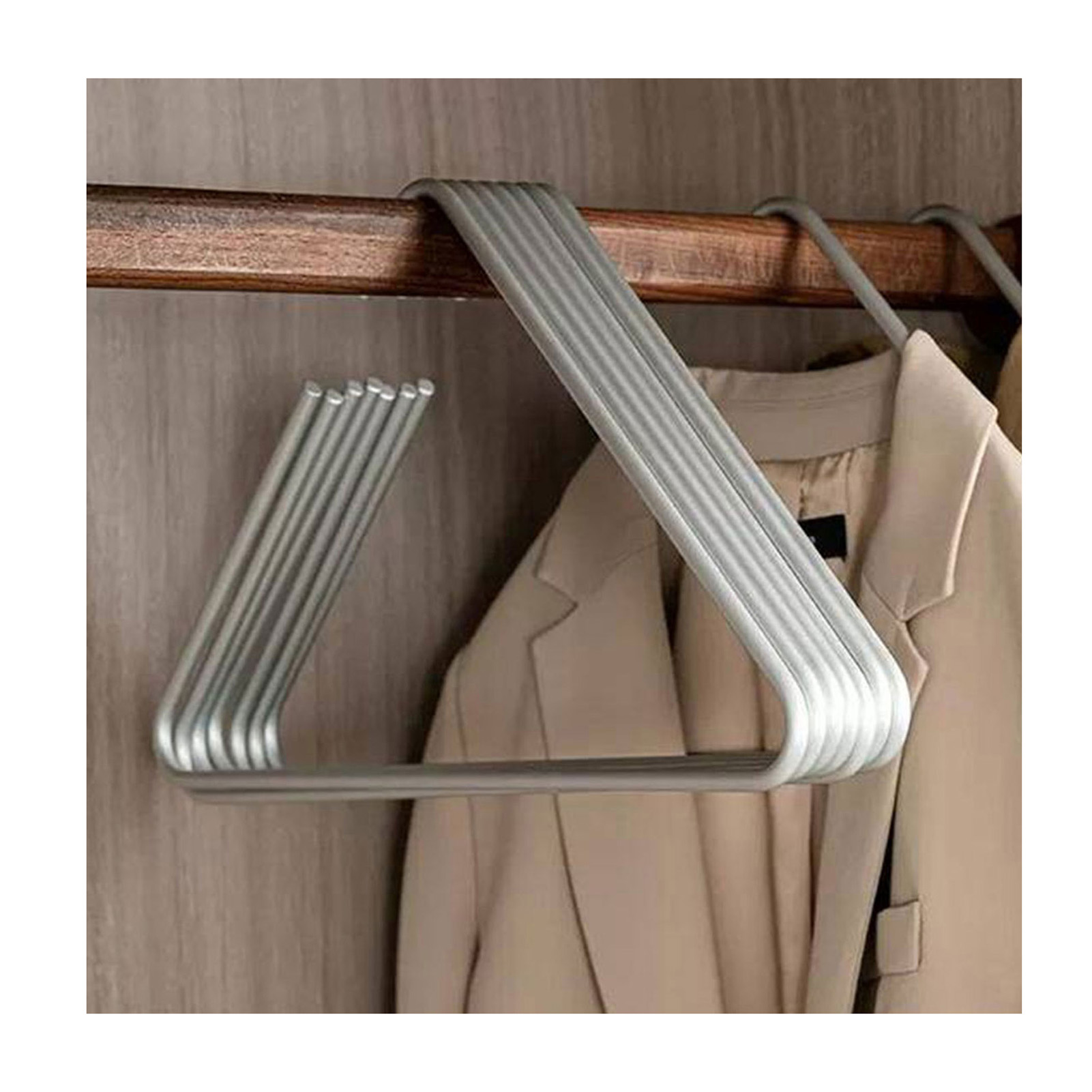 KleiderbüGel aus Aluminiumlegierung, hochwertiges, solides Raum-Aluminium, spurlos, leicht, luxuriös, eins-Stil, KleiderbüGel für Zuhause, Kleiderschrank: Dunkelgrau