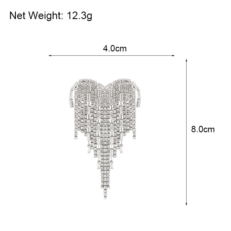 ALLYES créateur de couleur argent strass coeur broches pour les femmes Boho gland broche broche bijoux accessoires