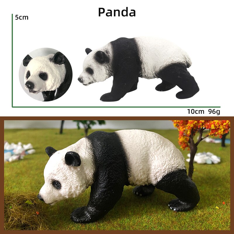 20PCS Wild Jungle Zoo Animal Models Plastic Action Figures Target Panda Lion Collection Model Doll Educational toy for children