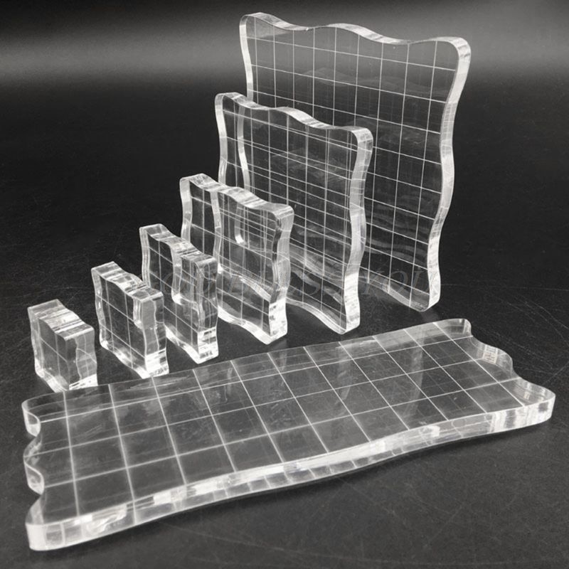7 Stks/set Transparant Acryl Clear Stempel Blok Pad Scrapbooking Diy Handgemaakte Tool