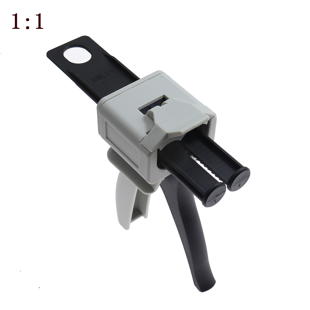 50 ml Twee Componenten AB Epoxy Kit Lijmpistool 1:1 2:1 Applicator Lijm Adhensive Squeeze Gemengde Handmatige Kitpistool Dispenser: Zilver