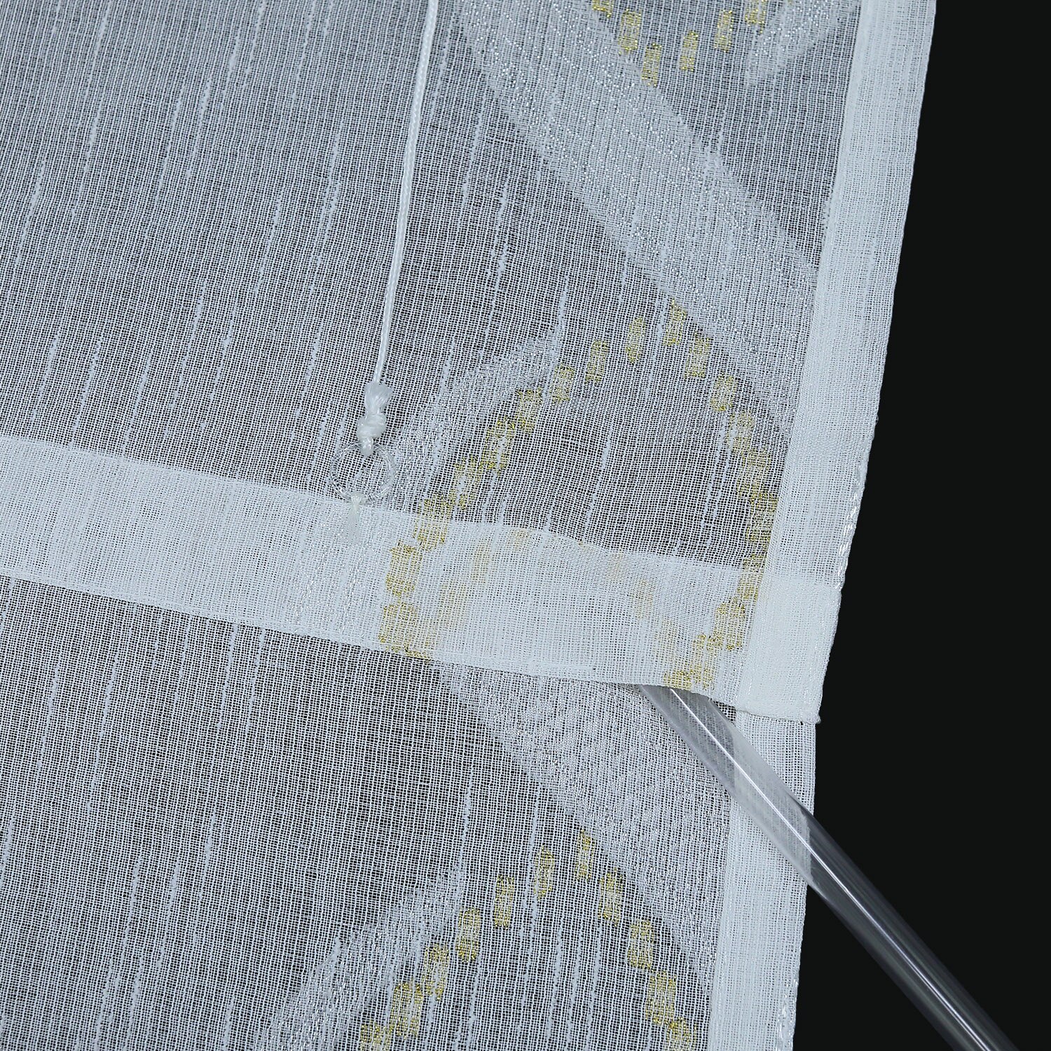Cortina romana de tul para cocina, decoración para sala de estar, ventana transparente, Panel de proyección de gasa, en espiral dorado