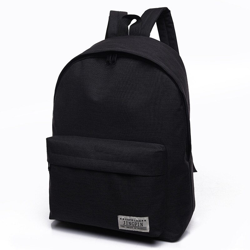 Vrouwen Mannen Mannelijke Canvas Zwarte Rugzak Boekentas Laptop Computer Tas Rugzak Schoudertas Canvas Rugzakken Kleine Rugzak: Black
