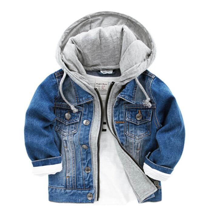 Jongens Jas Kleding Herfst Winter Hooded Denim Jas Voor Baby Meisjes Jas Jas Kids Bovenkleding Kinderen Kleding Uitloper