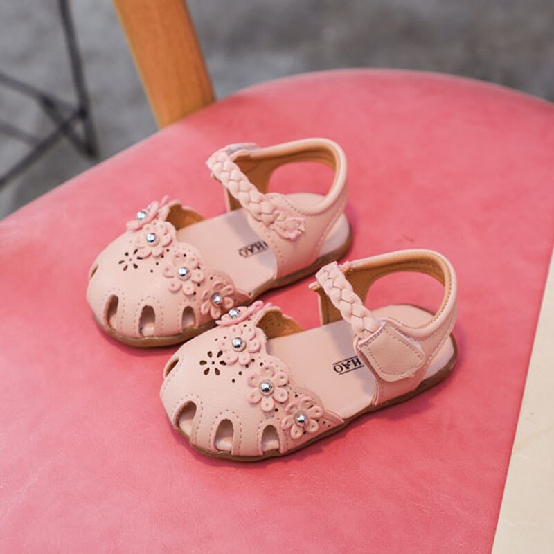 Dziewczynek sandały buty dla małego dziecka wiosna lato moda kwiaty płaskie buty ogrodowe dzieci 0-3 lat infantil buty drewniaki Sandalias: Różowy / 15