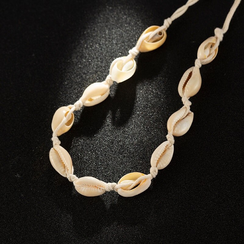 Colar boêmio feminino, colar colares boho de concha natural