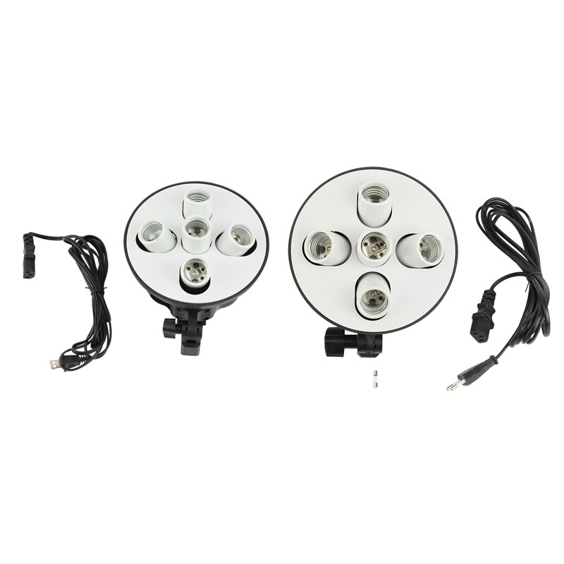 5 Socket E27 Light Lamp Bulb Head Bracket Umbrella Holder Adapter for Photo Studio Softbox, 5 Lamp Bulb Base